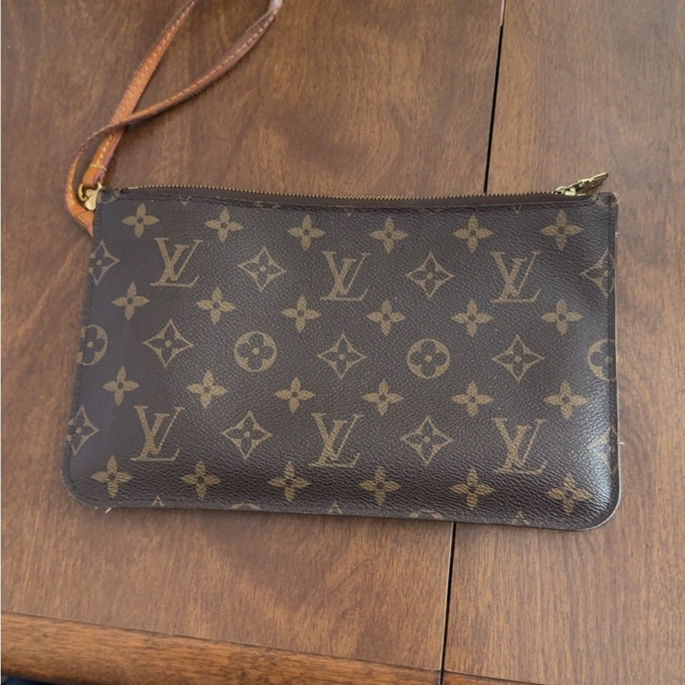 Louis Vuitton Brown and Tan Monogram Pouch